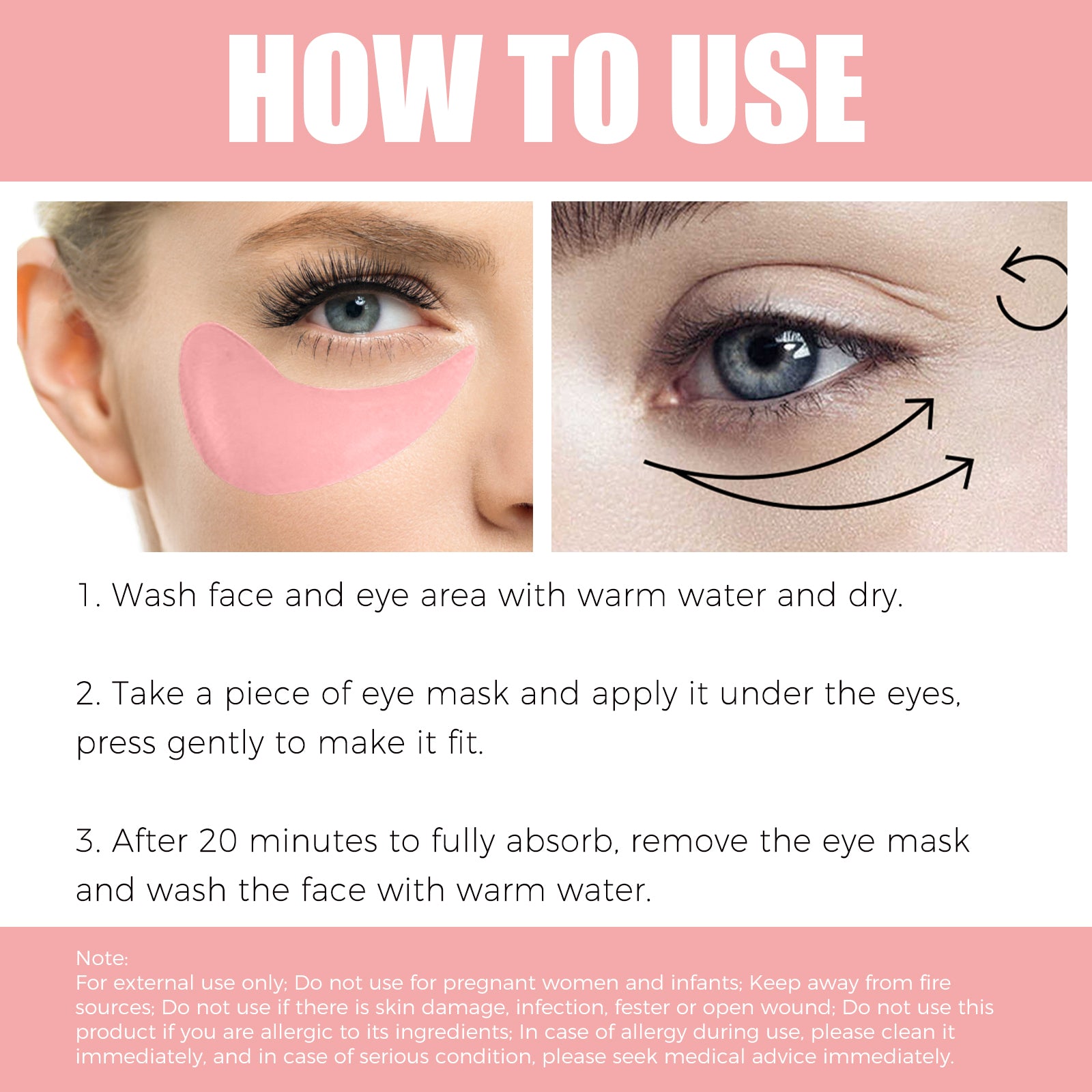 LyraGlow™ Pink Rose Eye Patch