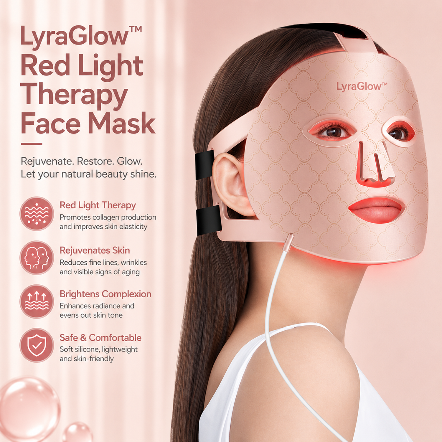 LyraGlow™ Red Light Therapy Face Mask