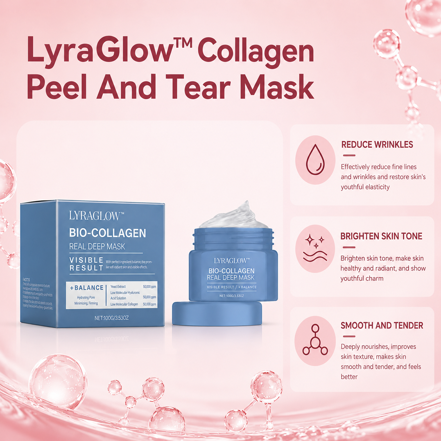 LyraGlow™ Collagen Peel And Tear Mask