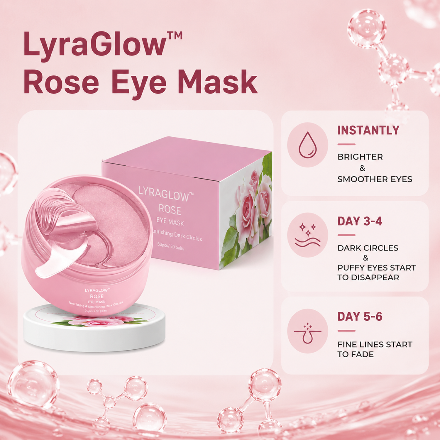 LyraGlow™ Pink Rose Eye Patch