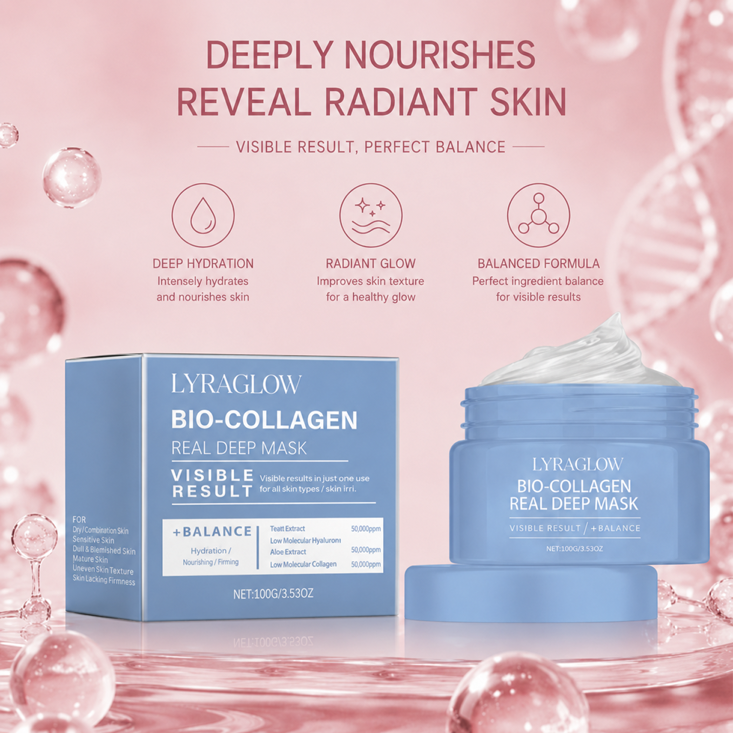 LyraGlow™ Collagen Peel And Tear Mask